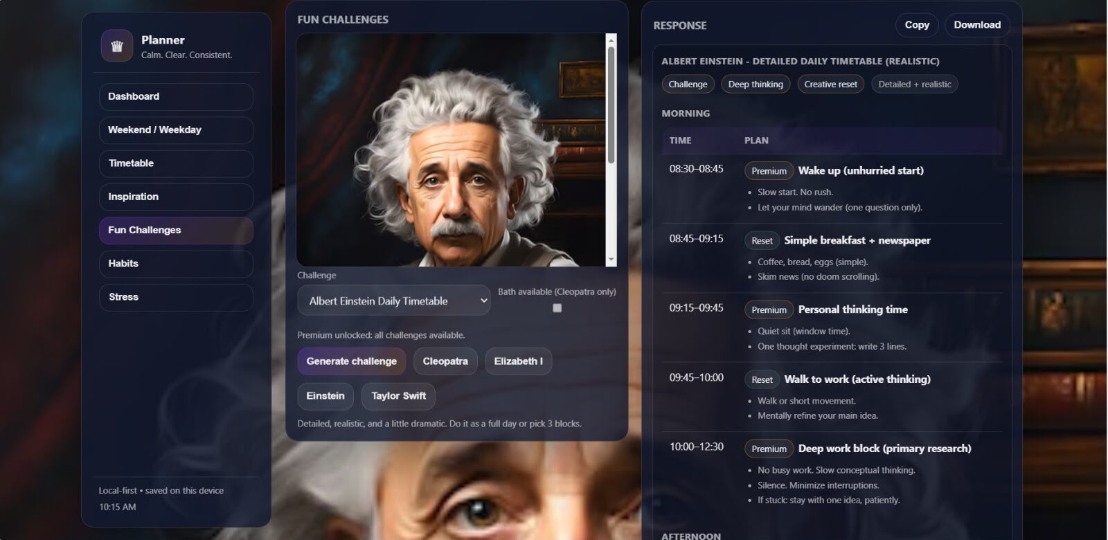 Premium Fun Challenges preview with Einstein routine